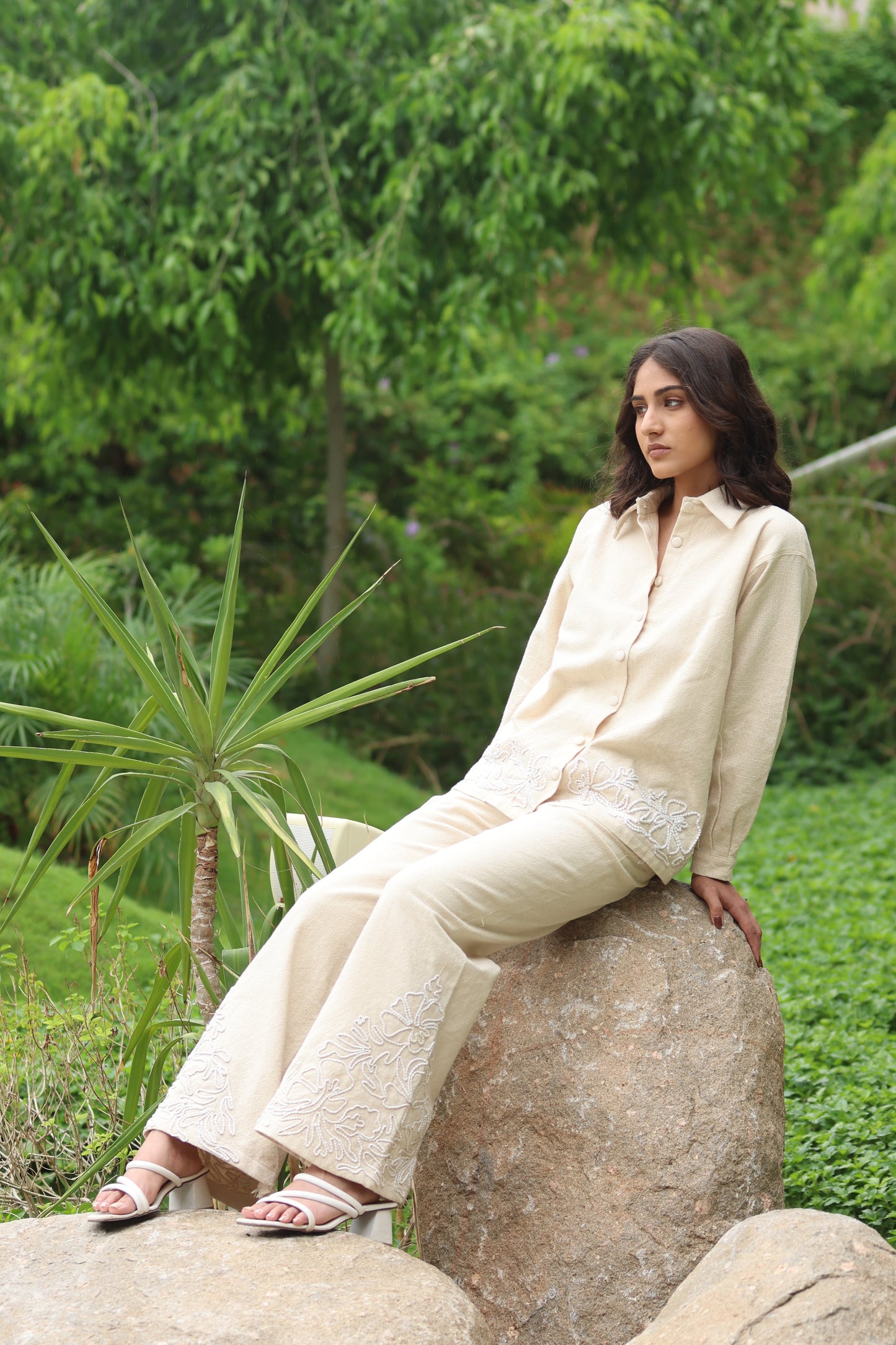 Chic White Embroidered Shirt