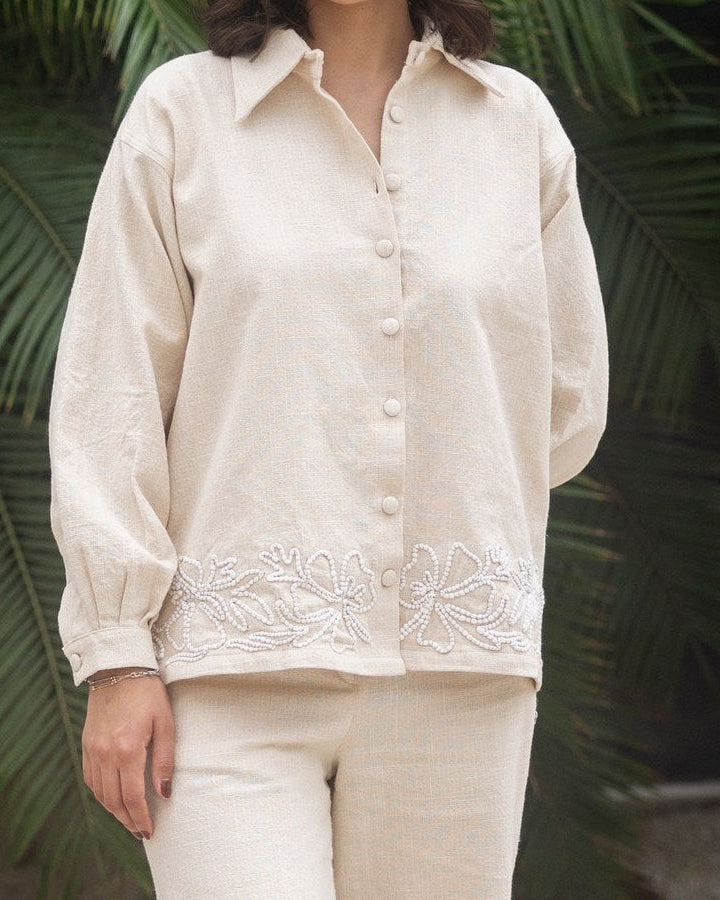 Chic White Embroidered Set