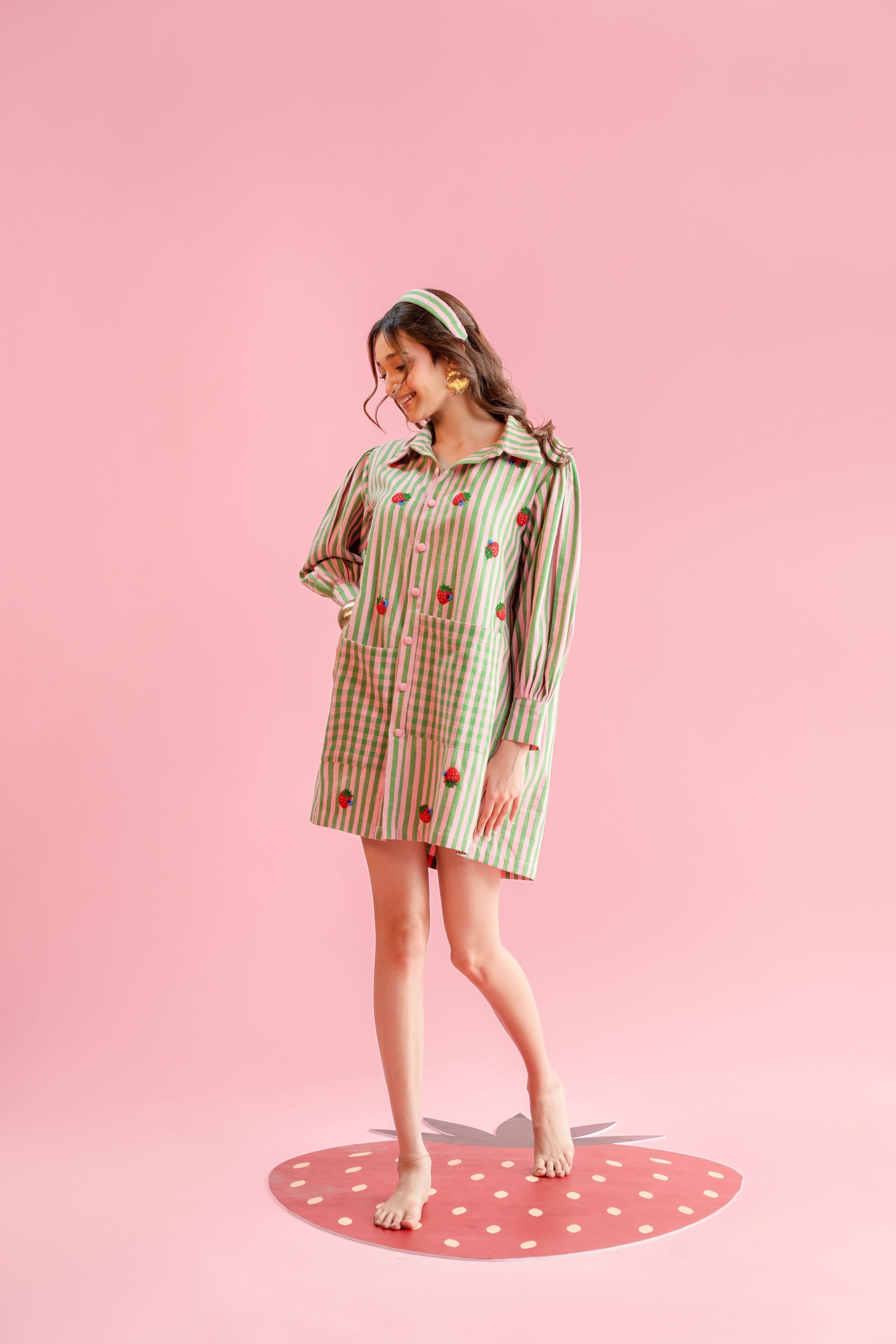 Berry Shirt Dress